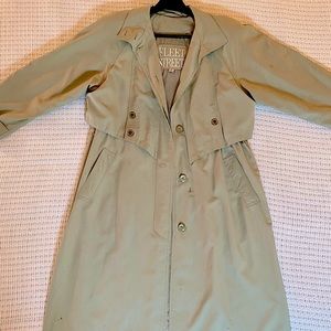 Vintage Fleet Street Women Green Trench Coat